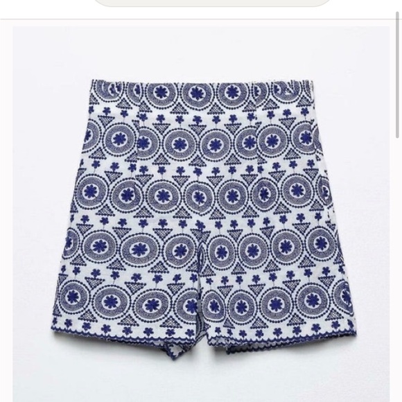 Zara high waisted embroidered shorts, size M, L, new - Picture 3 of 8